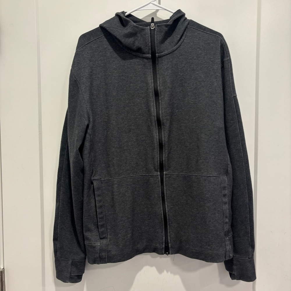 Nike Mens Dri-FIT Full Zip Hoodie Charcoal Gray Standard Fit‎ Sweatshirt Medium